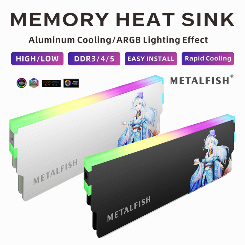 Ddr3 8Gb - METALFISH DRAM dissipateur thermique 5V-3PIN ARGB